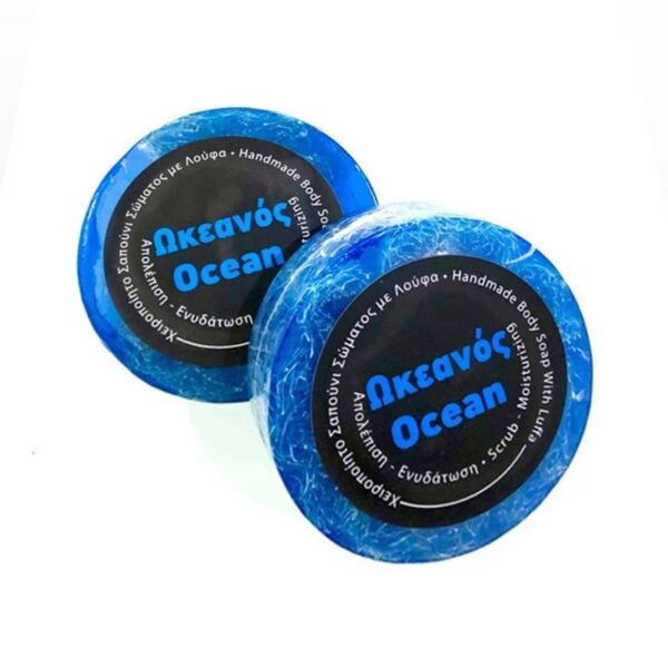 Focus Thrace Cosmetics Χειροποίητο Σαπούνι με Λούφα 100gr Ωκεανός
